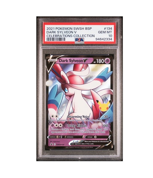 PSA 10 - DARK SYLVEON V #134 BLACK STAR PROMO FULL ART ILLUSTRATION RARE - 2020 SWSH POKEMON TCG GRADED CARD