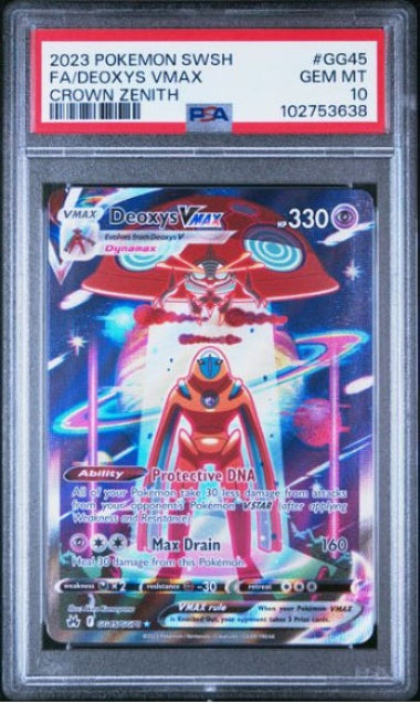 PSA 10- #GG45 POKEMON DEOXYS VMAX- 2023 SWORD & SHIELD CROWN ZENITH