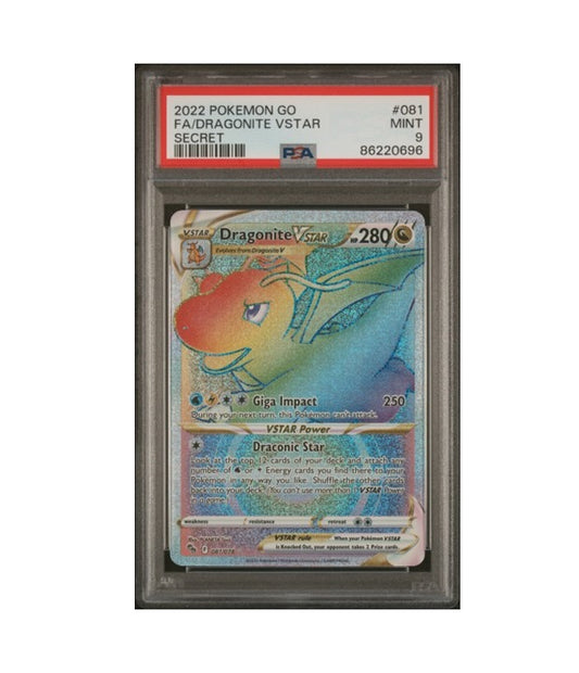 PSA 9 - DRAGONITE VSTAR #081 - FULL ART SECRET - 2022 POKEMON GO GRADED CARD