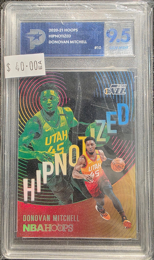 PSG 9.5 - Donovan Mitchell- 2020-21 Hoops - Graded Sports Card