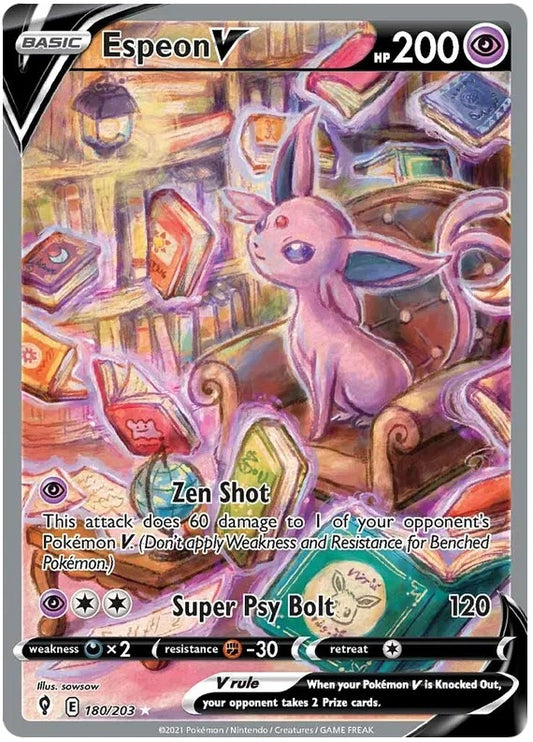 Espeon V # 180/203 Ultra Rare Pokémon Card 2021 EVOLVING SKIES