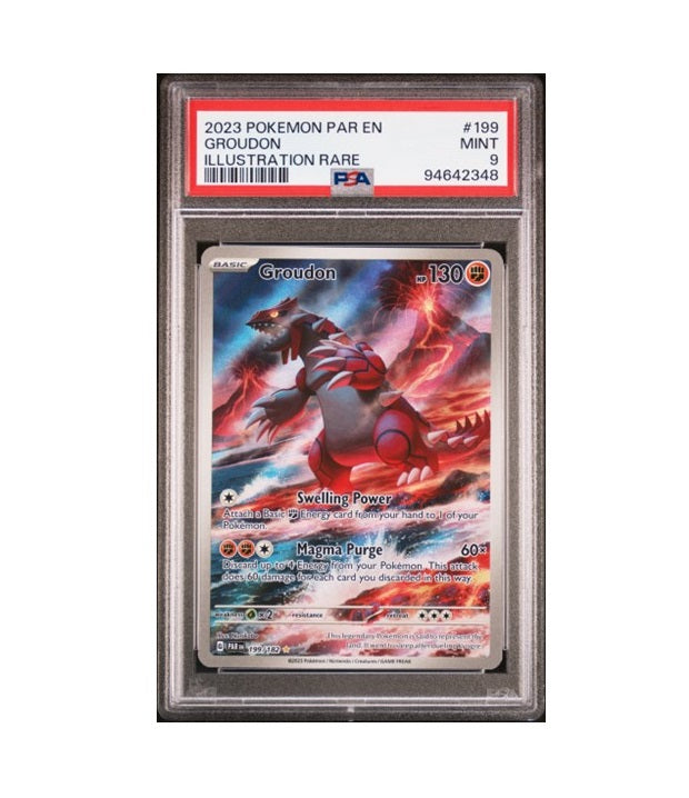 PSA 9 - GROUDON #199/182 ILLUSTRATION RARE - 2023 POKEMON PARADOX RIFT GRADED CARD