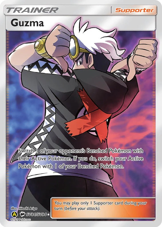 SV84/SV94 GUZMA- TRAINER SUPPORTER FULL ART- SUN & MOON HIDDEN FATES: SHINY VAULT