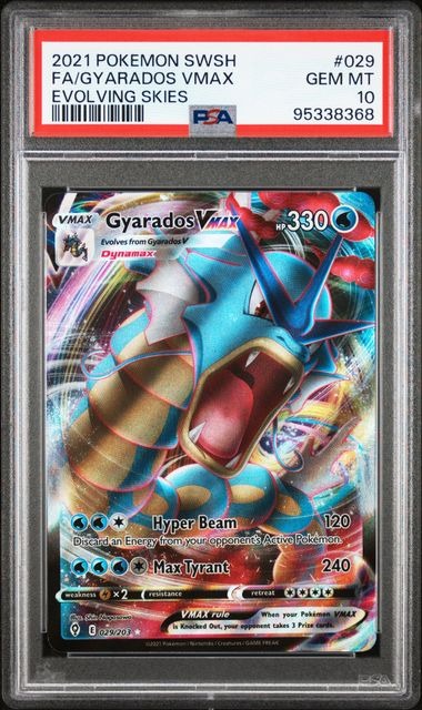 PSA 10 - GYARADOS VMAX #029/203 FULL ART - 2021 POKEMON SWSH EVOLVING SKIES GRADED CARD