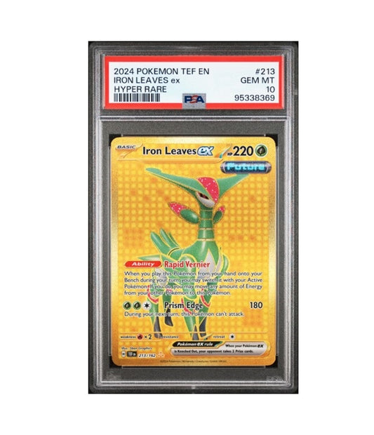 PSA 10 - IRON LEAVES EX #213/162 - HYPER RARE - 2024 POKEMON TEMPORAL FORCES TCG GRADED CARD