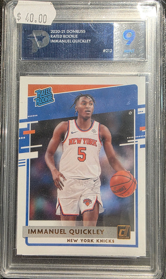 PSG 9 - Immanuel Quickley- 2020-21 Donruss Rated Rookie - Graded Sports Card