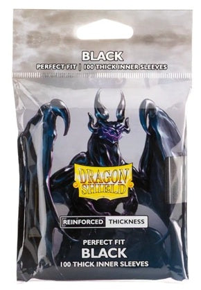 DRAGON SHIELD: PERFECT FIT INNER SLEEVES - THICK - BLACK