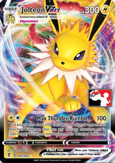 JOLTEON VMAX # 051 Pokémon 2021 EVOLVING SKIES- Prize Pack Series 1 - ULTRA RARE