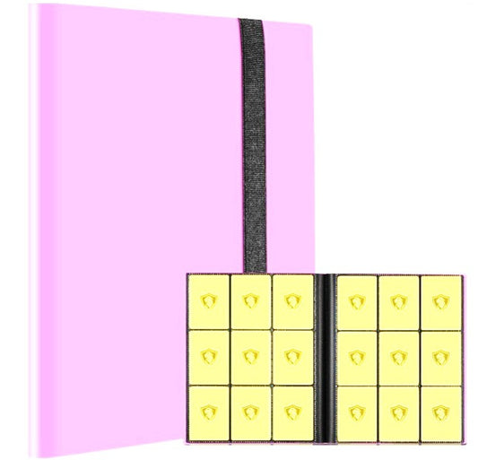9Pkt Premium Binder - Pink - 360 pocket- Side-loading Pockets - Elasticized Closure Band