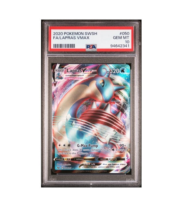 PSA 10 - LAPRAS VMAX #050/202 FULL ART ILLUSTRATION RARE SWORD & SHIELD BASE SET 2020 POKEMON TCG GRADED CARD