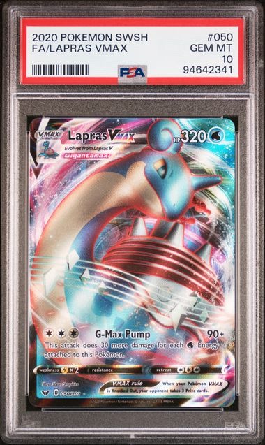 PSA 10 - LAPRAS VMAX #050/202 FULL ART ILLUSTRATION RARE SWORD & SHIELD BASE SET 2020 POKEMON TCG GRADED CARD