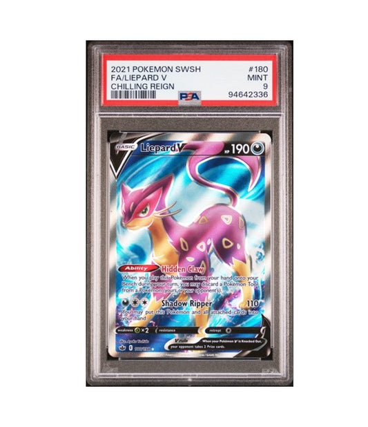 PSA 9 - LIEPARD V #180 FULL ART ILLUSTRATION RARE SWSH CHILLING REIGN 2021 POKEMON TCG GRADED CARD