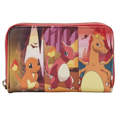 Pokemon Loungefly Wallet - Charmander, Charmeleon & Charizard Evolutions Zip Around Wallet