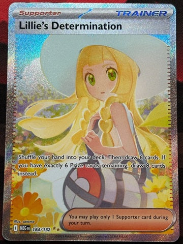 LILLIE'S DETERMINATION #184/132 Pokemon 2025 MEGA EVOLUTIONS - SPECIAL ILLUSTRATION RARE (SIR) CARD