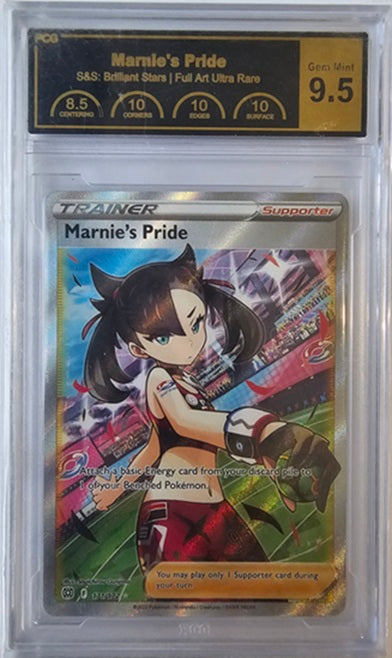 PCG GRADING -MARNIE'S PRIDE #171/172 - TRAINER - FULL ART HOLO ULTRA RARE - SWORD & SHIELD BRILLIANT STARS GRADED CARD