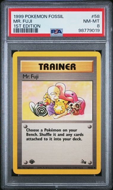 PSA 8 - 1999 POKEMON - MR. FUJI - FOSSIL 1ST EDITION #58