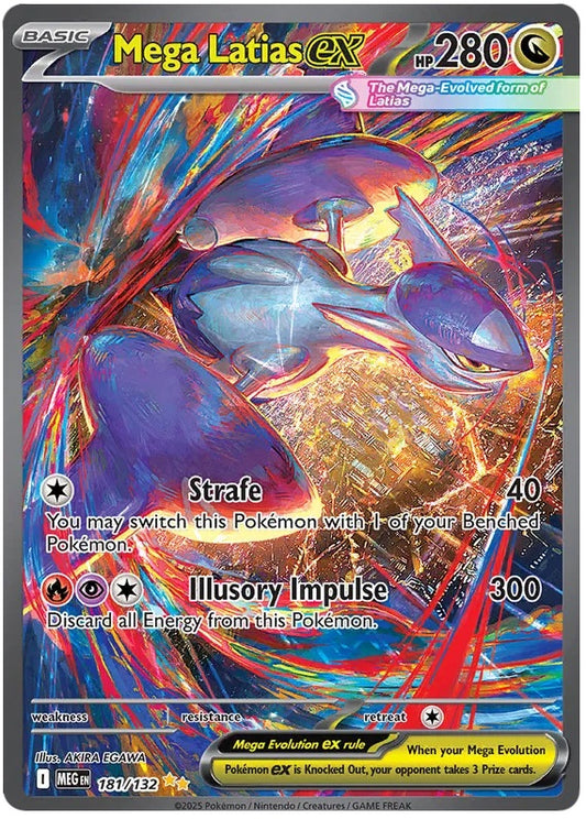 Mega Latias EX # 181/132 Ultra Rare Pokémon Card 2025 Mega Evolutions