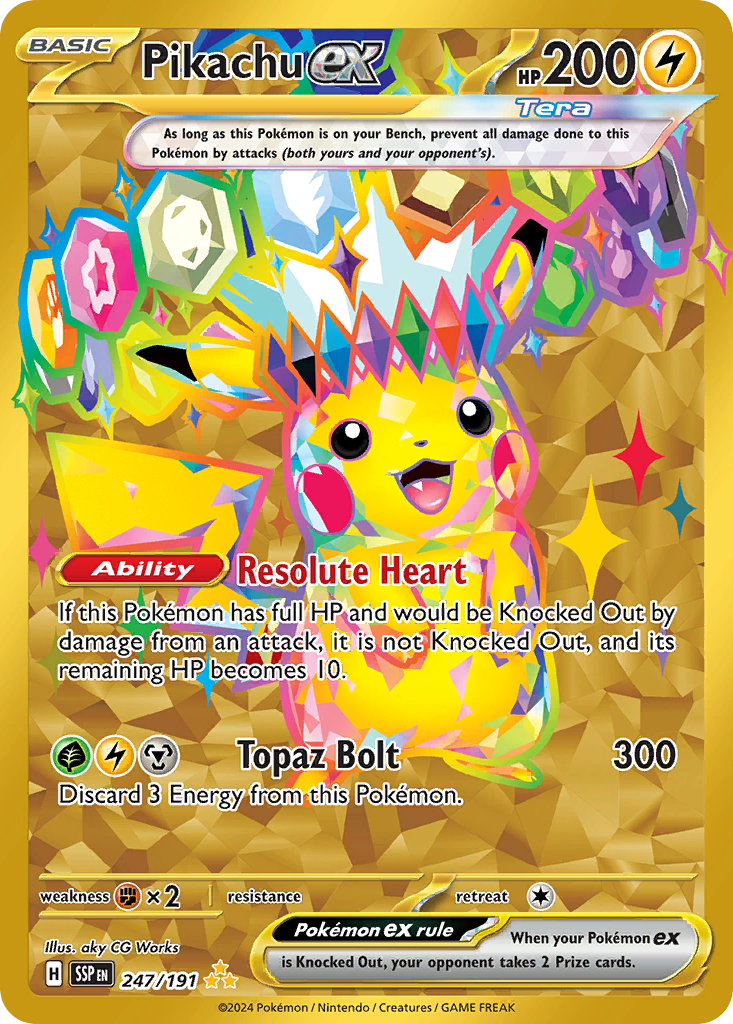 PIKACHU EX #247 - POKEMON CARD - SCARLET & VIOLET SURGING SPARKS