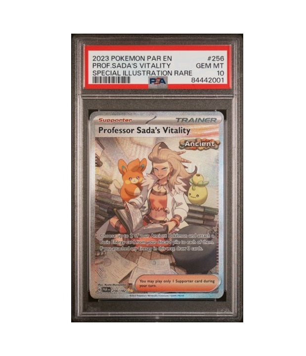 PSA 9 - PROFESSOR SADA'S VITALITY #256 SPECIAL ILLUSTRATION RARE - 2023 POKEMON PARADOX RIFT GRADED CARD