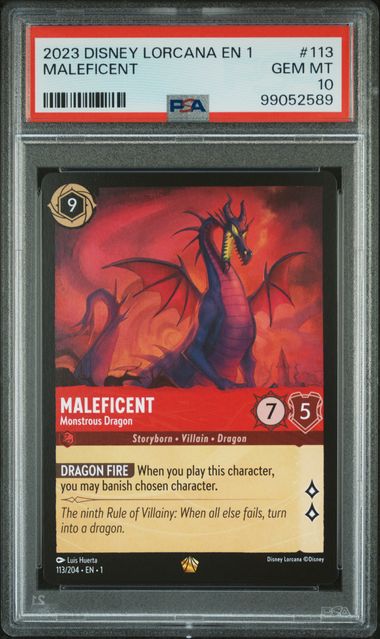 PSA 10 - MALEFICENT #113 - LEGENDARY - 2023 DISNEY LORCANA EN 1. SET 1 FIRST CHAPTER