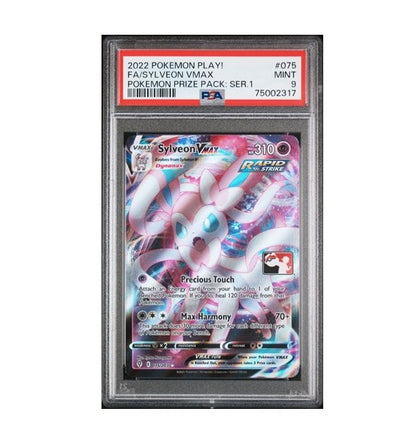 PSA 9 - 2022 POKEMON PLAY! FA/SYLVEON VMAX #075 - POKEMON PRIZE PACK SERIES 1.