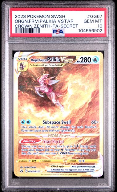 PSA 10 - #GG67 ORGN.FRM.PALKIA VSTAR -FA-SECRET - 2023 POKEMON SWORD AND SHIELD CROWN ZENITH