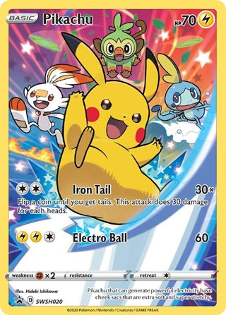 2020 PIKACHU PROMO CARD SWSH020 - POKEMON SWORD & SHIELD FIGURE COLLECTION CARD