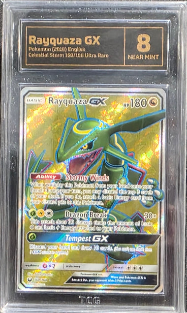 TCG 8 - #160 POKEMON RAYQUAZA EX  - 2018 CELESTIAL STORM - ULTRA RARE