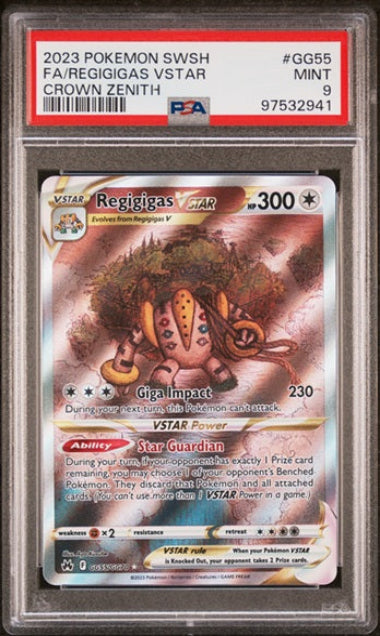 PSA 9- #gg55 POKEMON REGIGIAS VSTAR - 2023 CROWN ZENITH - FULL ART