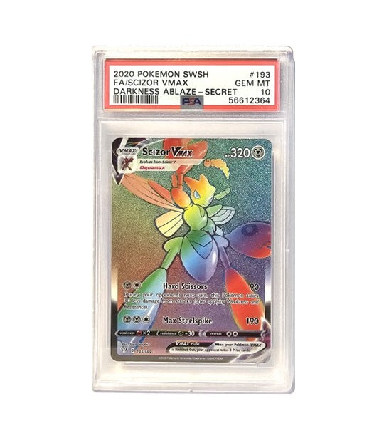 PSA 10 - 2020 POKEMON FA/SCIZOR VMAX #193 - SWORD & SHIELD DARKNESS ABLAZE