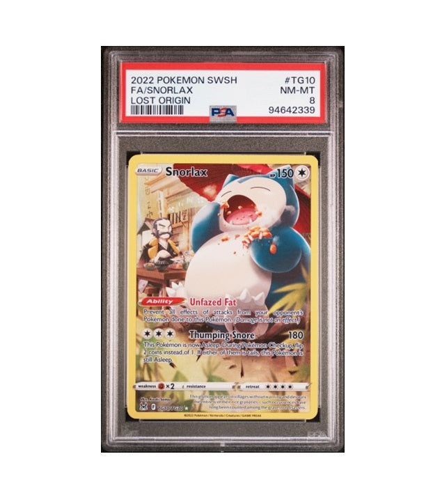 PSA 8 - SNORLAX #TG10 FULL ART ILLUSTRATION SWSH LOST ORIGIN 2022 POKEMON GRADED TCG CARD