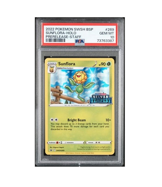 PSA 10 - 2022 POKEMON SUNFLORA #269 - PRELEASE-STAFF - SWSH BLACK STAR PROMO