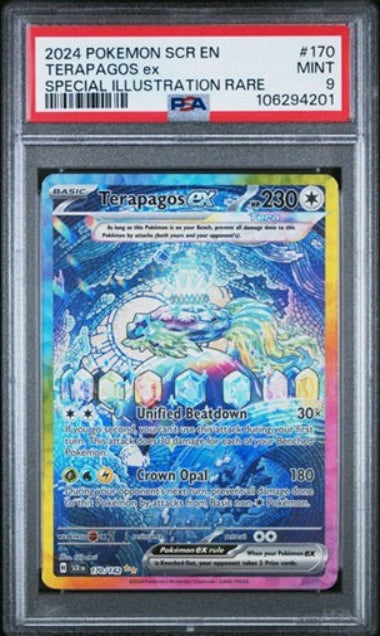 PSA 9 - #170 POKEMON TERAPAGOS EX - 2024 STELLAR CROWN - SPECIAL ILLUSTRATION RARE