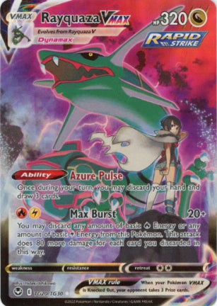 RAYQUAZA VMAX #TG20 Pokémon 2022 SWORD & SHIELD SILVER TEMPEST - FULL ART