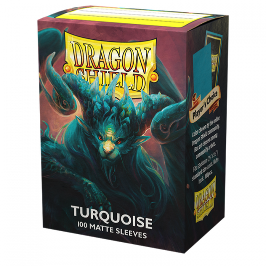 DRAGON SHIELD: BOXED 100 SLEEVES - MATTE - TURQUOISE