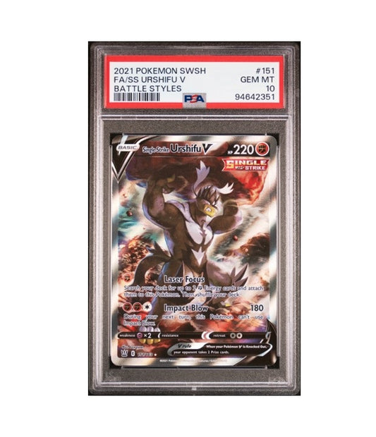 PSA 10 - URSHIFU V #151/163 FULL ART - 2021 POKEMON SWSH BATTLE STYLES GRADED CARD