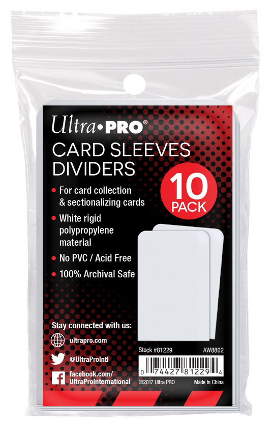 Ultra Pro Trading Card Dividers - 10PK Standard - White