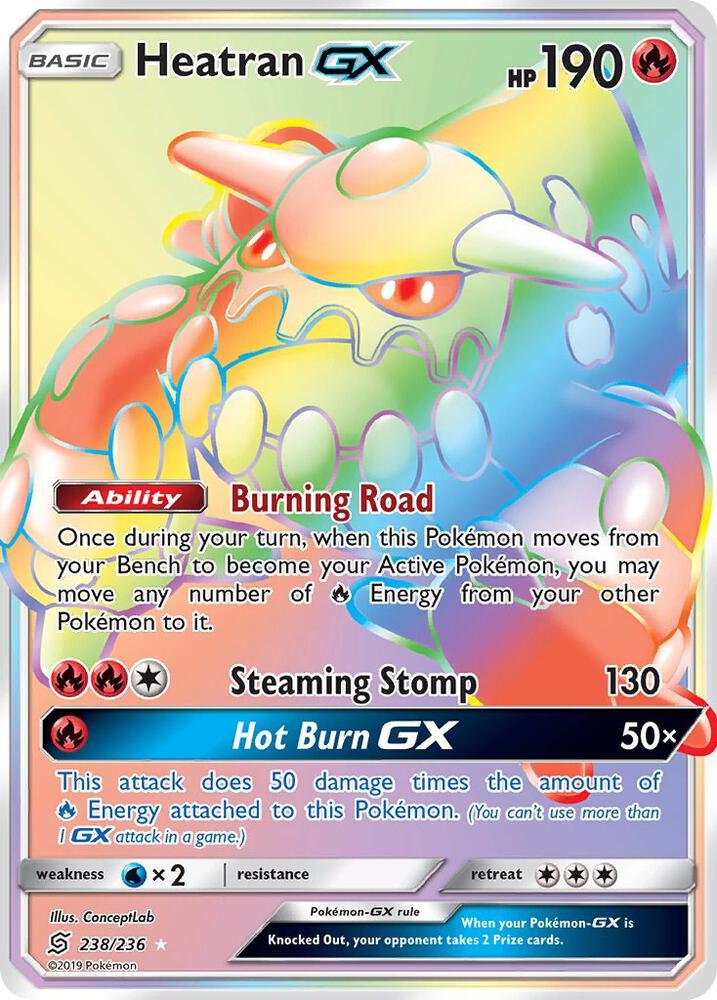 Heatran GX Secret 238/236 (SM - Unified Minds)  - Holofoil