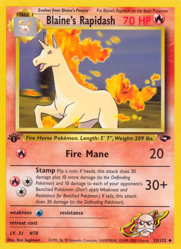 Blaine's Rapidash 033/132 (Gym Challenge)  - 1st Edition