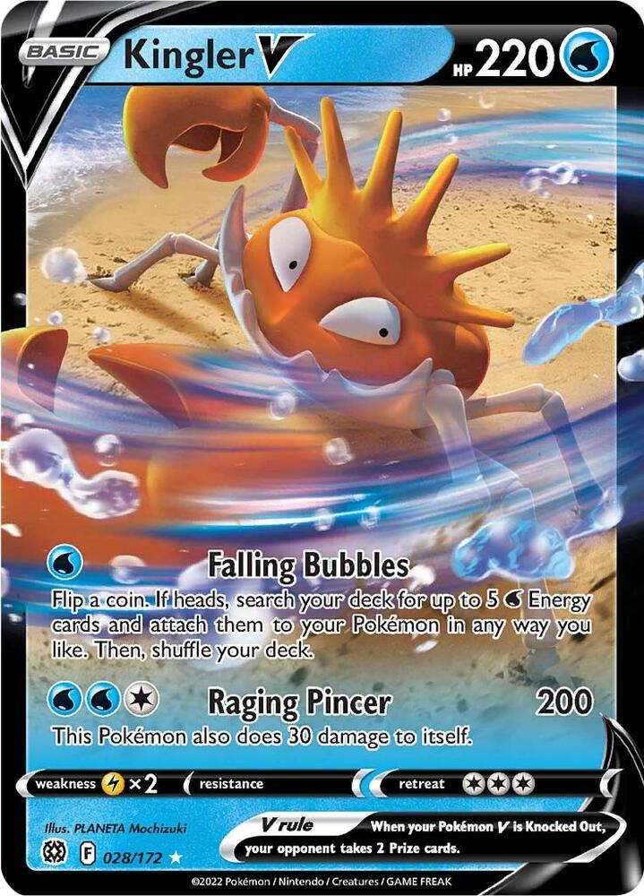 Kingler V 028/172 (SWSH09: Brilliant Stars)  - Holofoil