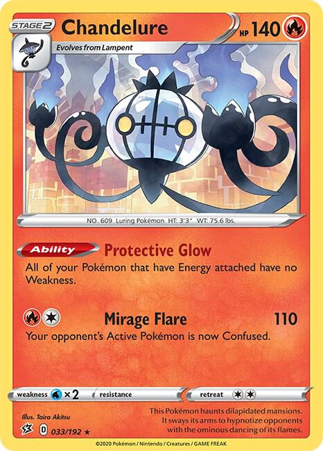 Chandelure 033/192 (SWSH02: Rebel Clash)  - Holofoil