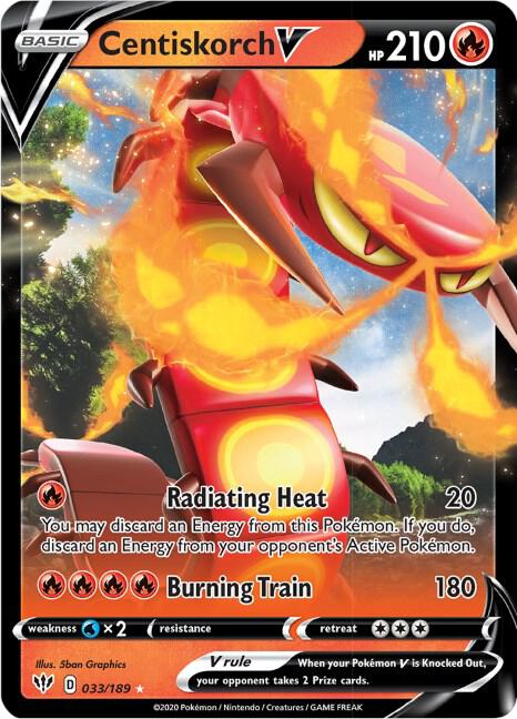 Centiskorch V 033/189 (SWSH03: Darkness Ablaze)  - Holofoil