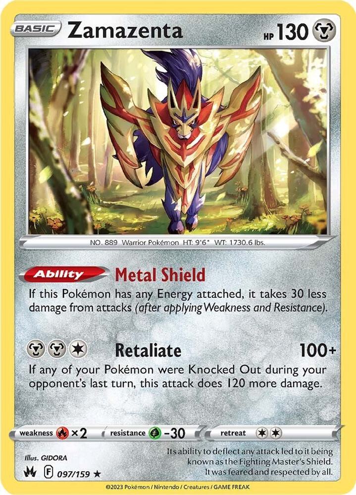 Zamazenta 097/159 (Crown Zenith)  - Holofoil