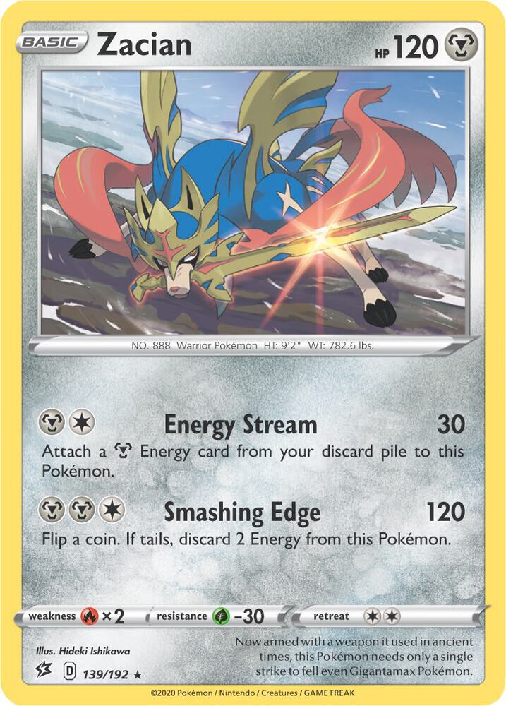 Zacian 139/192 (Deck Exclusives)  - Cracked Ice Holofoil