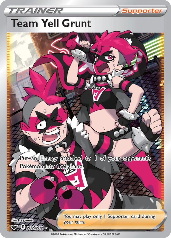 Team Yell Grunt Full Art 202/202 (SWSH01: Sword & Shield Base Set)  - Holofoil