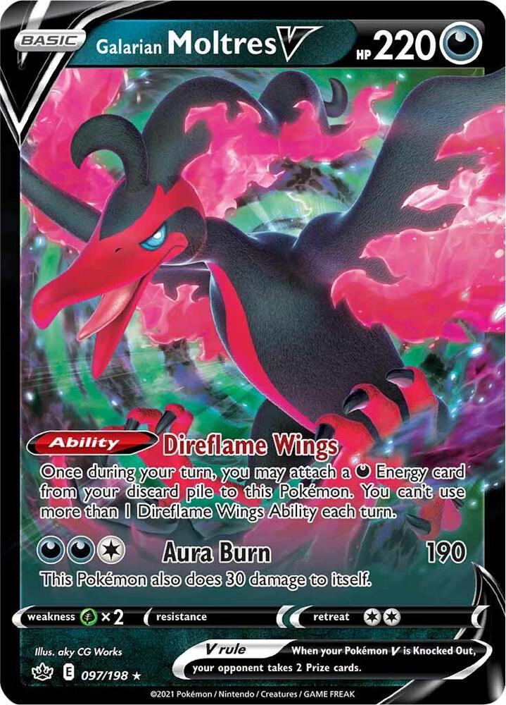 Galarian Moltres V 097/198 (SWSH06: Chilling Reign)  - Holofoil