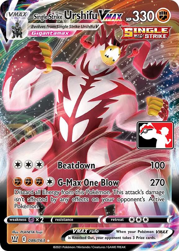 Single Strike Urshifu VMAX Series 1/2 086/163 (Prize Pack Series Cards)  - Holofoil
