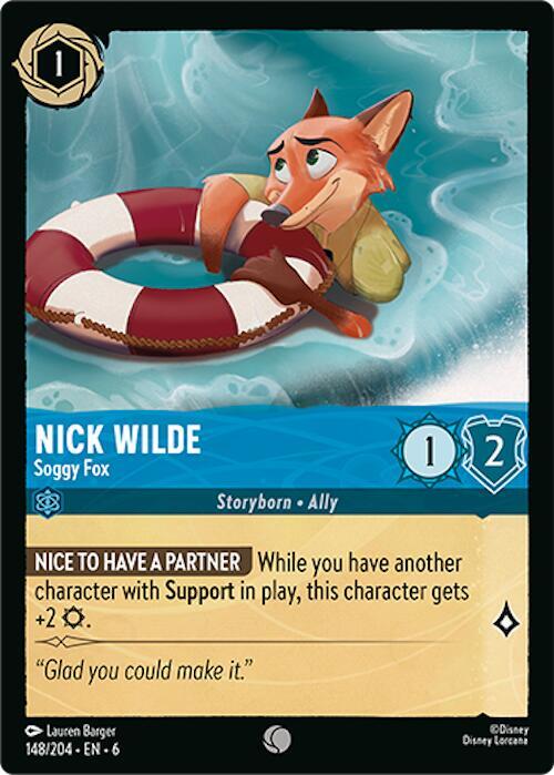 Nick Wilde, Soggy Fox 148/204 (Azurite Sea)  - Cold Foil