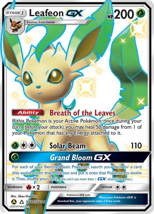 Leafeon GX SV46/SV94 (Hidden Fates: Shiny Vault)  - Holofoil