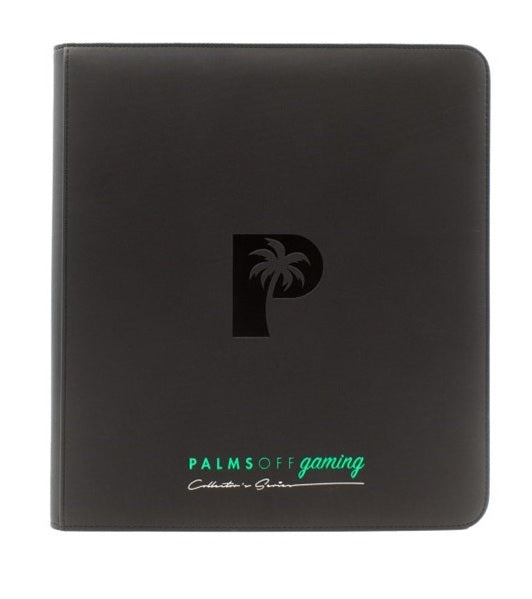 COLLECTOR'S SERIES 12 POCKET ZIP TRADING CARD BINDER -HOLDS 480 CARDS - BLACK